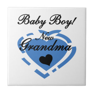 Nya mormor Pojke Blue Heart-gåvor Kakelplatta