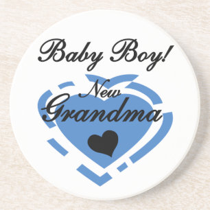 Nya mormor Pojke Blue Heart-gåvor Underlägg Sandsten