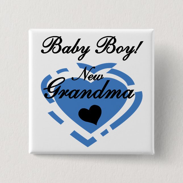Nya mormor Pojke Tshirts och gåvor Knapp (Framsida)
