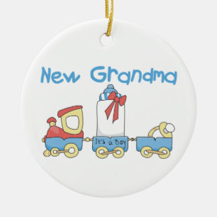 Nya Mormor-Tåg gåvor Julgransprydnad Keramik