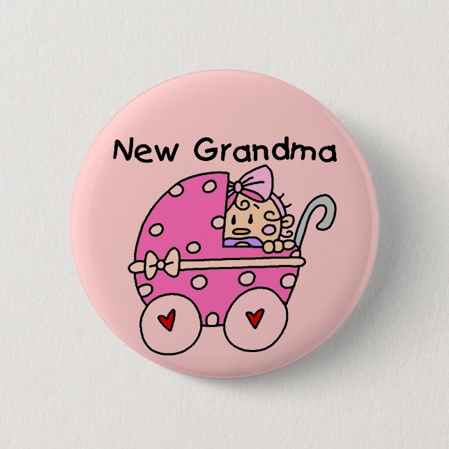 Nya mormorT-tröja och gåvor för flicka Knapp (Framsida)