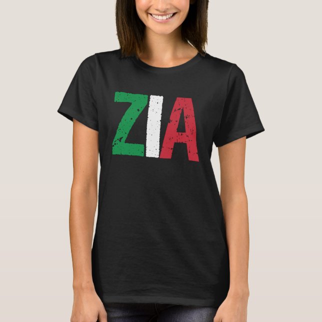 Nya Moster italienska Zia Proud Italienska Aunti T Shirt (Framsida)