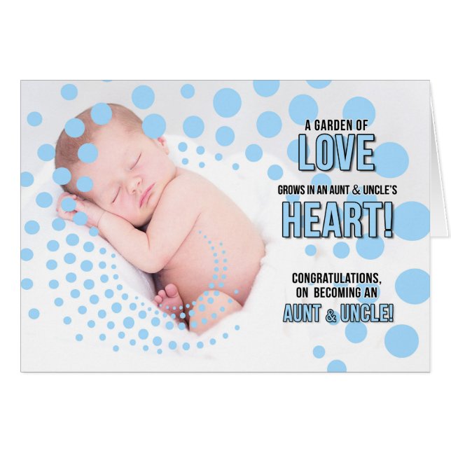 Nya Moster och farbror Grattisar på Nephew Blue Hälsningskort (Framsidan Horizontal)