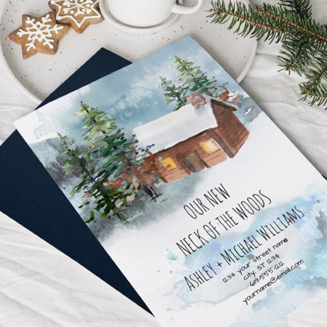 Nya Nacke i Skogen Flytta Annocement Adress Julkort (Skapare uppladdad)