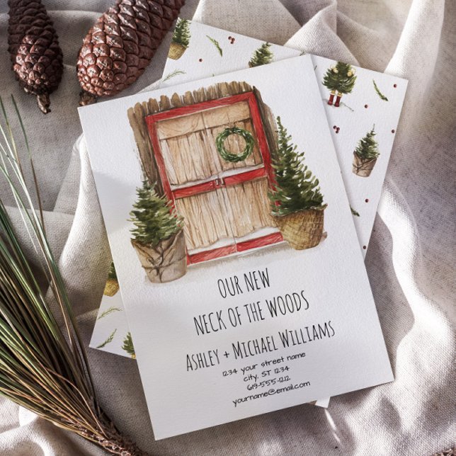 Nya Nacke i Skogen Flytta Annocement Adress Julkort (Skapare uppladdad)