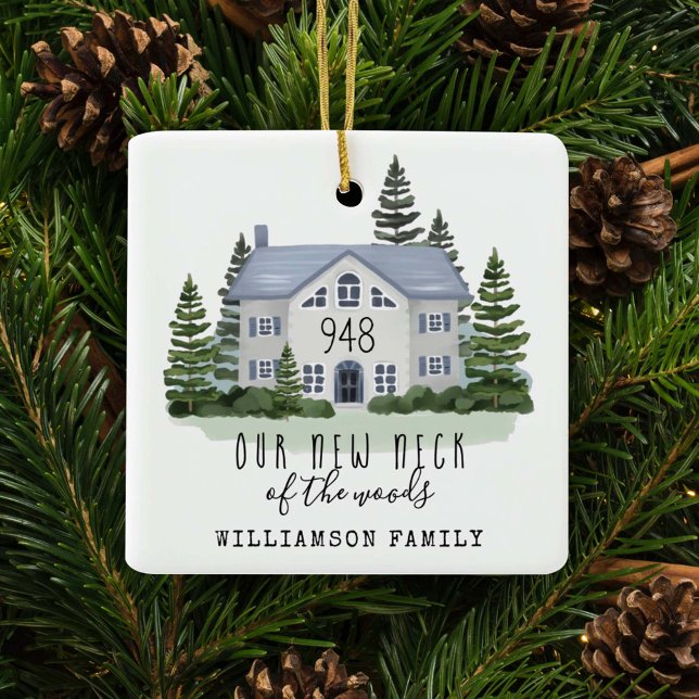 Nya Nacke i Skogen Första julen i Julgransprydnad Keramik (Skapare uppladdad)