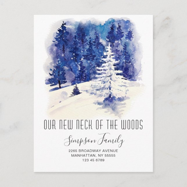 Nya Nacke i Skogen Winter-Flytta Vykort (Framsida)