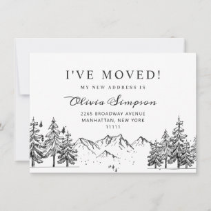 Nya Nacke på Skogen Flytta Announcement Card Meddelande
