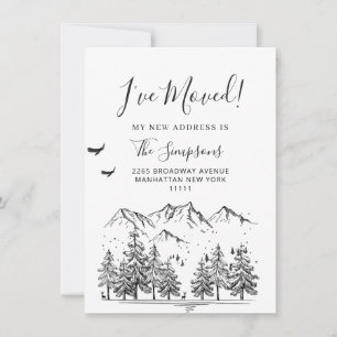 Nya Nacke på Skogen Flytta Announcement Card Meddelande