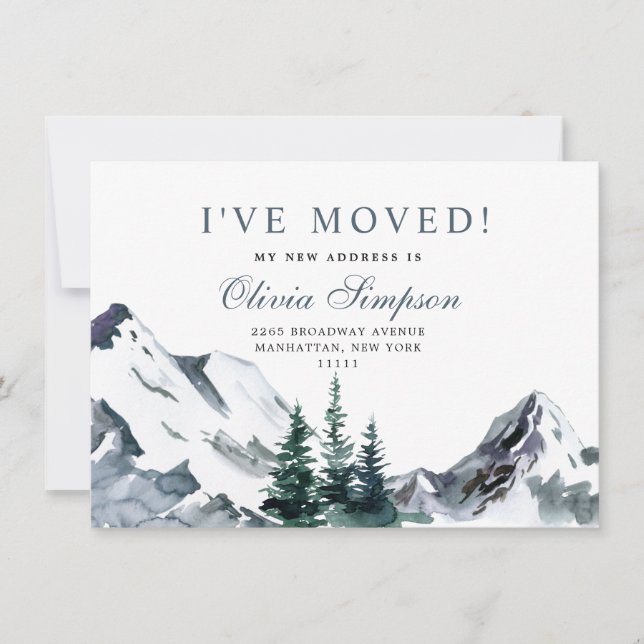 Nya Nacke på Skogen Flytta Announcement Card Meddelande (Framsida)