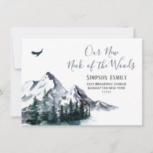 Nya Nacke på Skogen Flytta Announcement Card Meddelande