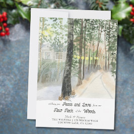 Nya Nacke vid Skogen Rustic Winter-Helgdag Flytta Meddelande