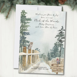 Nya Nacke vid Skogen Woodland Väg Winter Flytta Meddelande