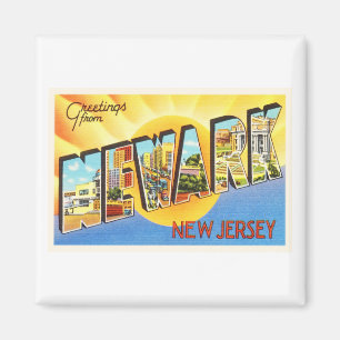Nya Newark - vintage resorVykort för jersey NJ Magnet