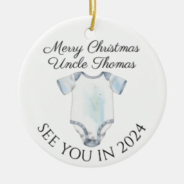 Nya nyfödd bebis gravid-annonsering julgransprydnad keramik