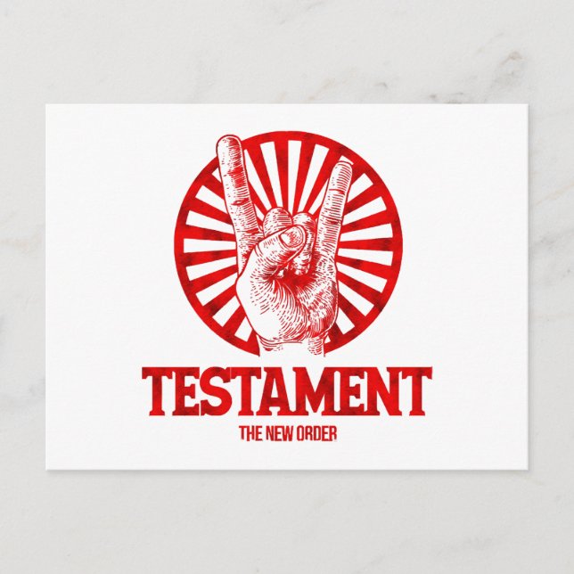 Nya ordningens testamente  helg vykort (Framsida)