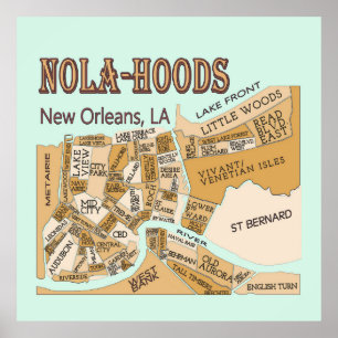 Nya orleaner i Karta, NOLA_HUVOR Poster