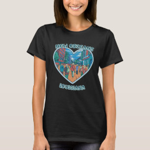 Nya orleaner i Louisiana Travel Souvenir Heart T Shirt