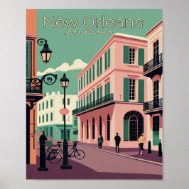 Nya Orleans Minimalist Vintage resor Poster
