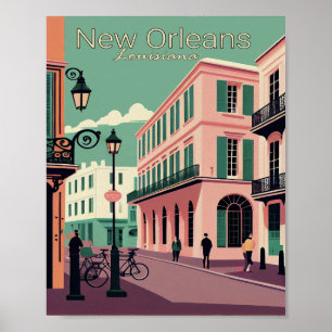 Nya Orleans Minimalist Vintage resor Poster