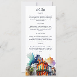 Nya orleans NOLA Bourbon Street Menu-kort Inbjudningar
