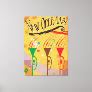 Nya Orleans Vintage resor poster Canvastryck