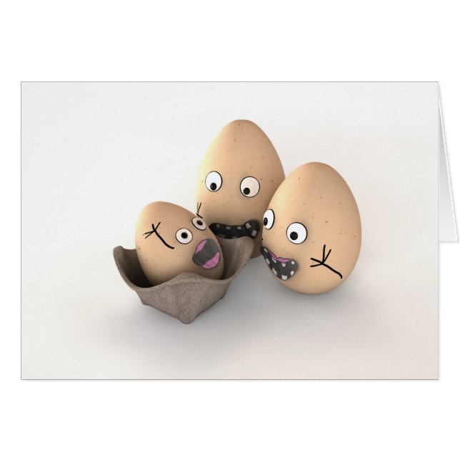 Nya överordnade äggtecken hälsningskort (Framsidan Horizontal)