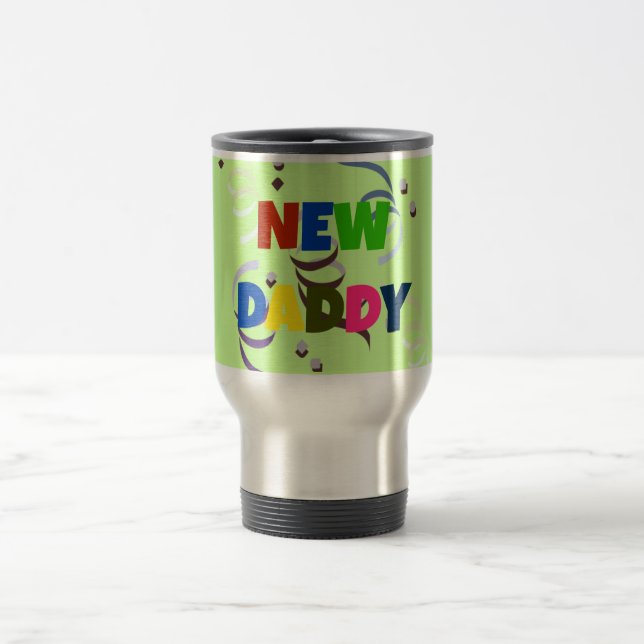 "NYA PAPPAN" i färgglad text Mugg (Center)