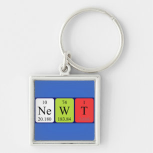 Nya periodiska nyckelringen bord namn fyrkantig silverfärgad nyckelring