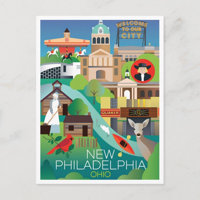 Nya Philadelphia, Ohio-vykort Vykort (Framsida)