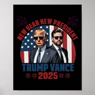 Nya presidenten Trump Vance President Lycklig Poster