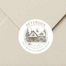 Nya Returetiketter för jultomten Runt Klistermärke