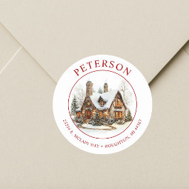 Nya Returetiketter i jultomten Runt Klistermärke