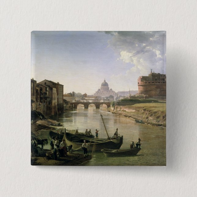 Nya Rome med Castelen Sant'Angelo Knapp (Framsida)
