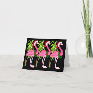 Nya rosa Flamingojulkort Helgkort