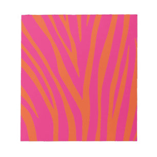 NYA ROSA ORANGE ZEBRA RÄNDER BAKGRUND WALLPAP ANTECKNINGSBLOCK