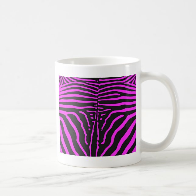 Nya Rosa Svart Zebrarandoma accessoarer - anpassa Kaffemugg (Höger)