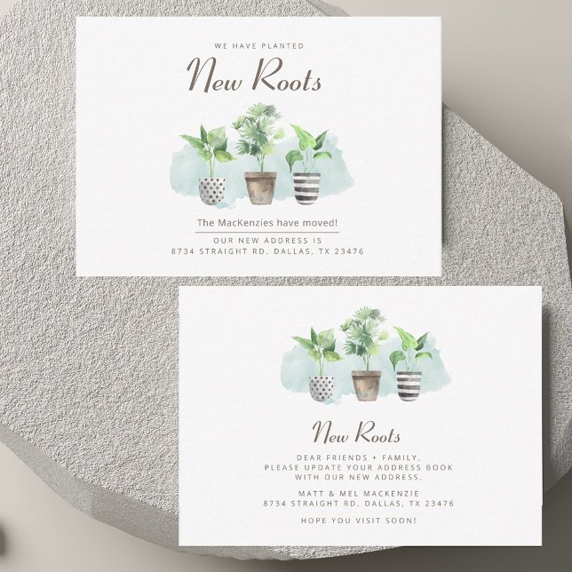 Nya rötter Adress Byter Flytta Meddelande om  (New Roots Address Change Moving Announcement)