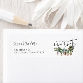 Nya rötter enkelt Modern Nytt adress återvändande Returadress Etikett