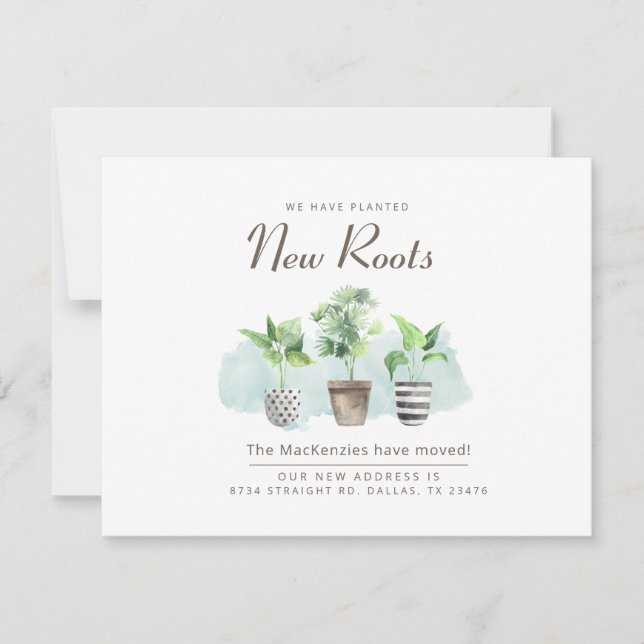 Nya rötter Flytta Nya adress meddelande (Framsida)