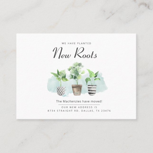 Nya rötter Förändring av Adress Flytta-meddelande Visitkort (Framsida)
