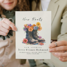 Nya rötter - Nya adress skor och blommor Meddelande
