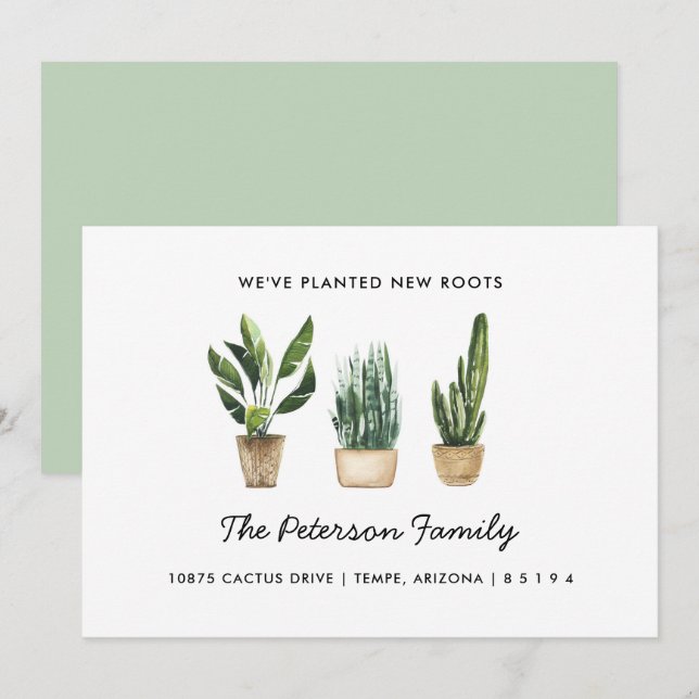 Nya rötter som vår familj har Flyttat Meddelande (Fram/baksida)