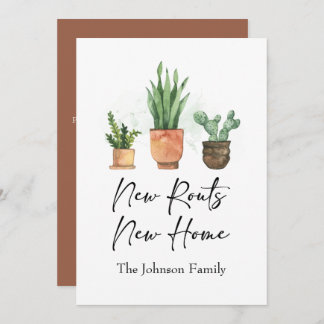Nya rötter Vi har flyttat New Home Terracotta Meddelande