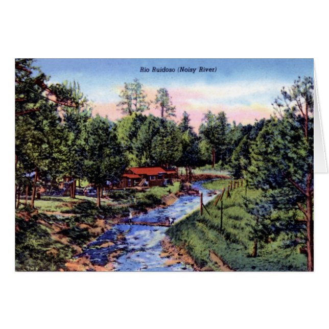 Nya Ruidoso - mexico plats längs Rioen Ruidoso Hälsningskort (Framsidan Horizontal)