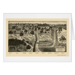 Nya Salem, IL panorama- karta - 1837 Hälsningskort