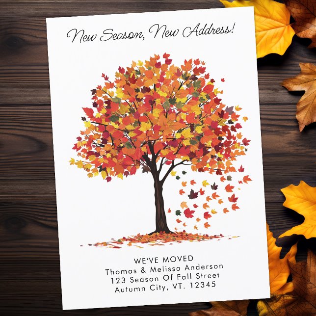 Nya säsongens Nya adress höstFlytta Vi har flyttat Meddelande (Skapare uppladdad)