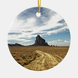 Nya Shiprock - mexico bergSouthwest landskap Julgransprydnad Keramik