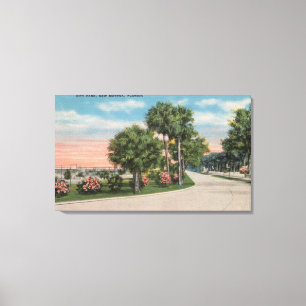 Nya Smyrna, Florida - gatan beskådar av stad Canvastryck
