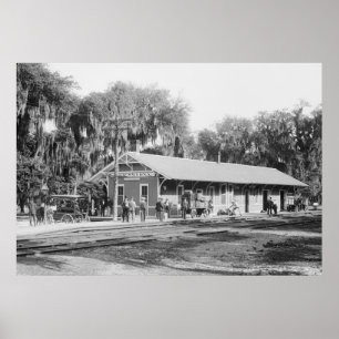 Nya Smyrna, Florida järnväg station, 1904 Poster